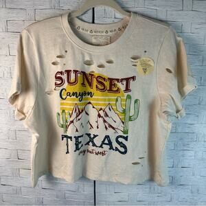 Recycle threads Womens Crop Top distressed Texas western hippie coastal cowgirl